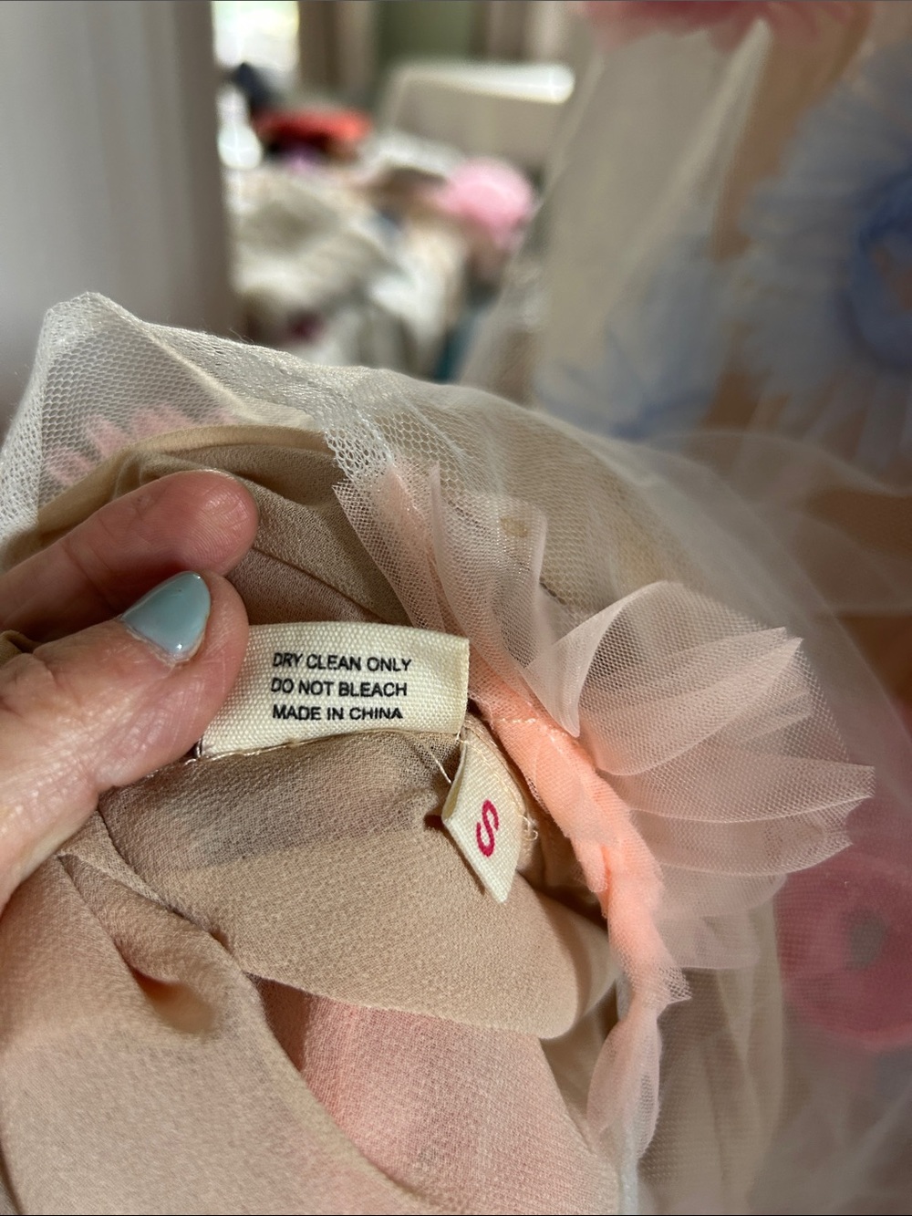 Anthropologie Pink Combo Ruffled Tulle Skirt - Picture 7 of 9